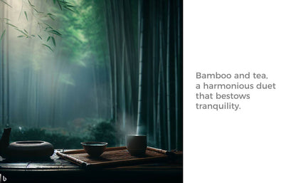 Stackable Bamboo Chinese Tea Cup, Ceramic Japanese Tea Cup, Porcelain Kung Fu Tea Set of 4, 2.5 oz