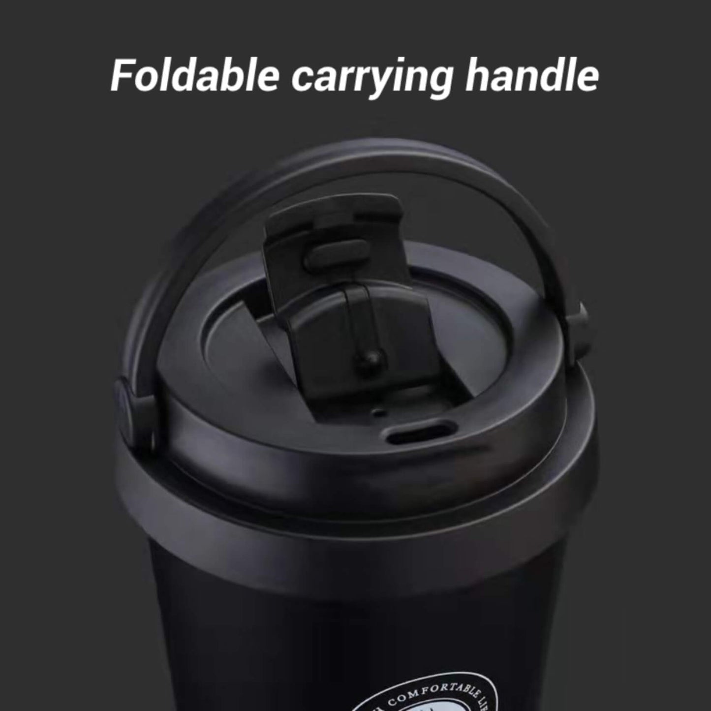 black hot tea cup with lid