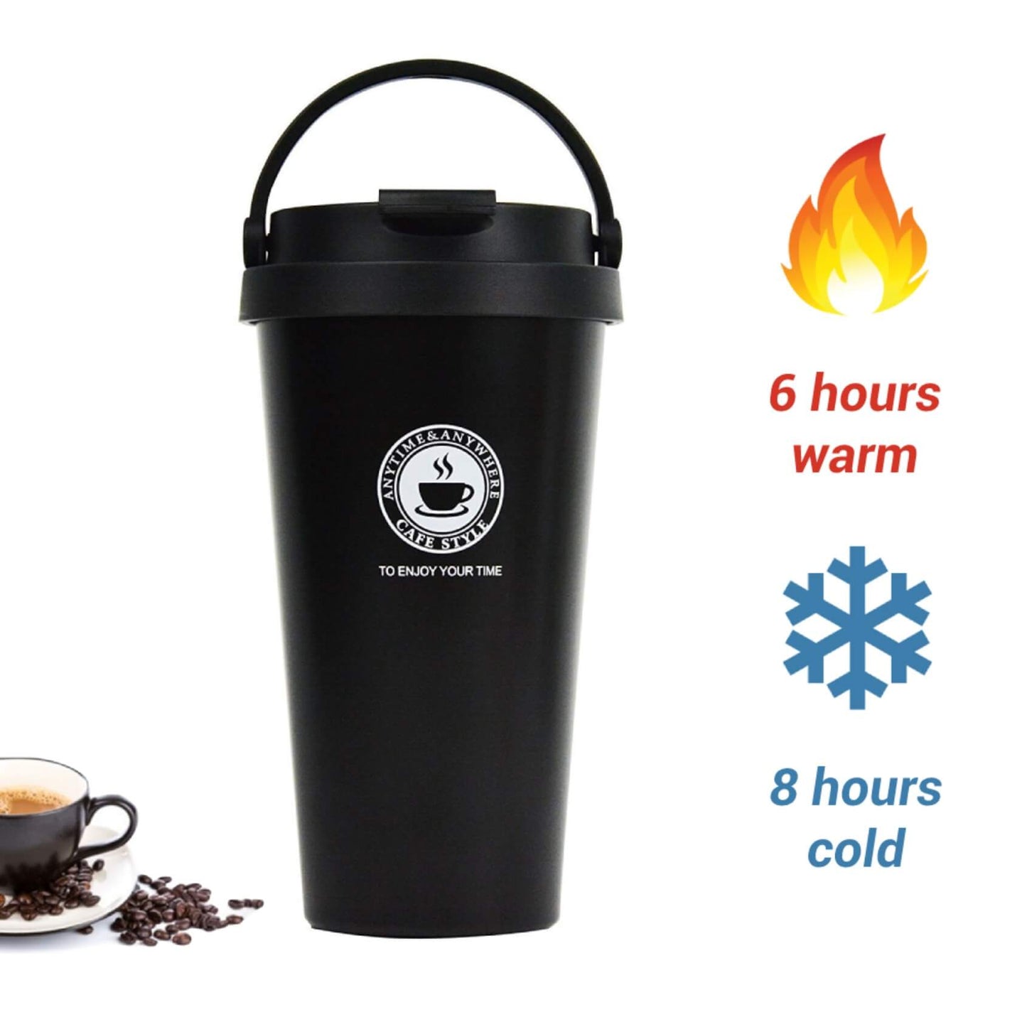 black insulated travel coffee cups