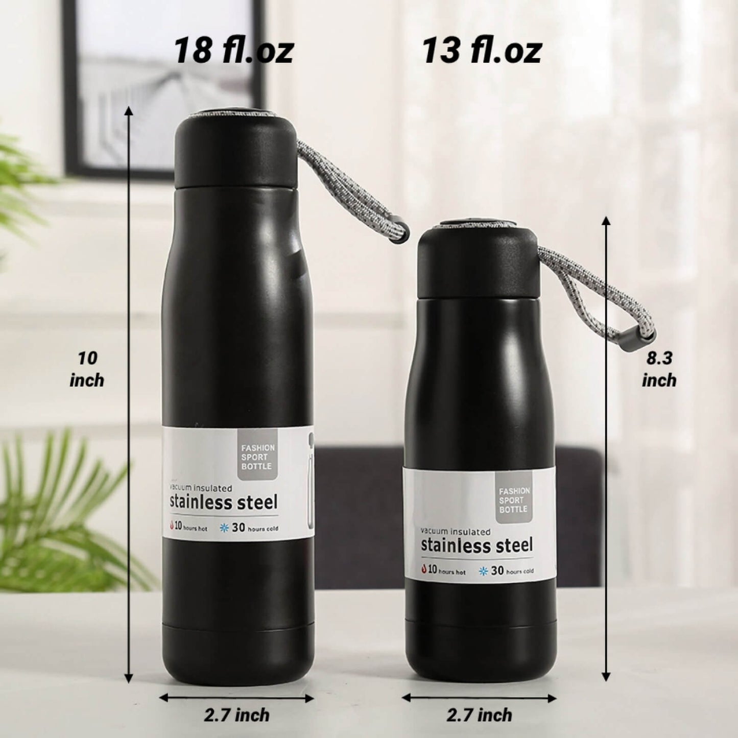black small thermos for hot drinks