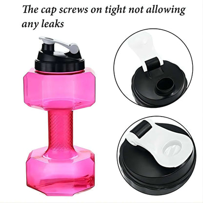 pink dumb bell water bottle