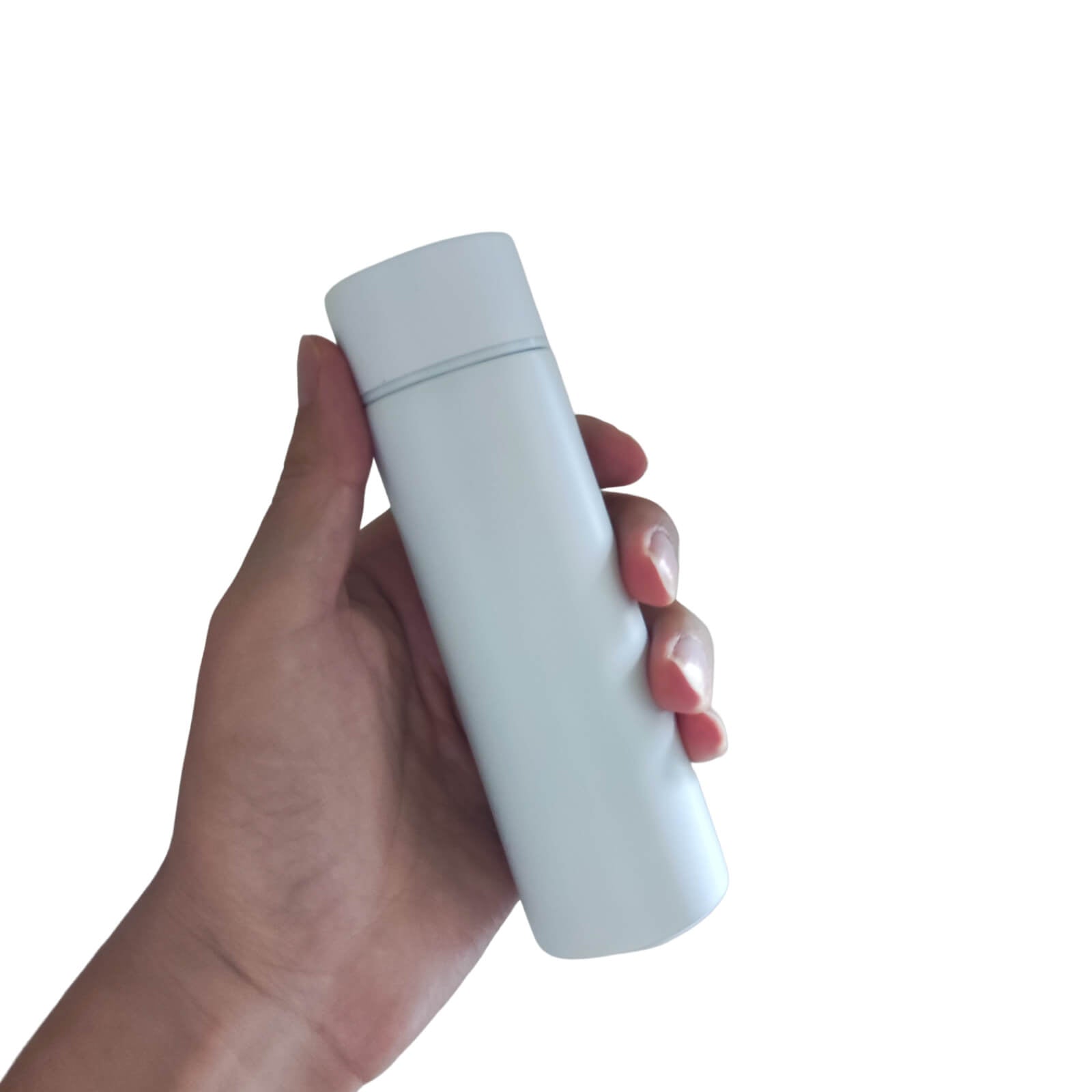 white mini water bottle